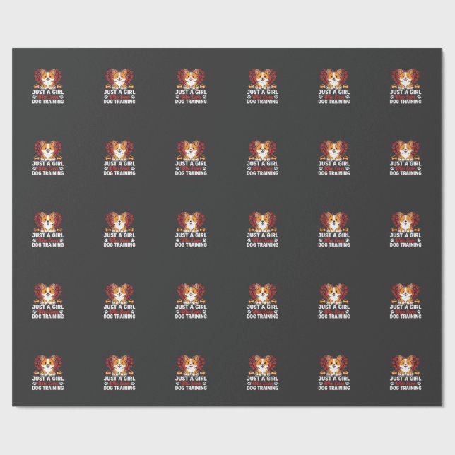 Tjej Älskar Hundträning Corgi Presentpapper (Platt)