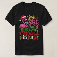 Tjej älskar jul i juli flamingo