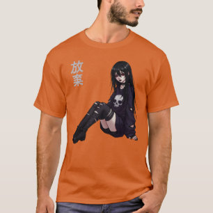 Tjej Anime Skräck Gothic Estetik Japansk Waifu T Shirt