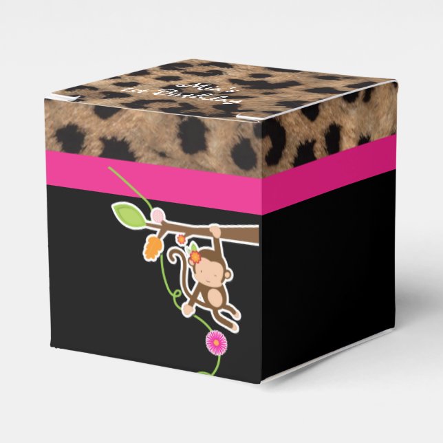 Tjej Apa Safari Chic Födelsedagsfest Baby Shower Presentaskar (Framsidan Sidan)