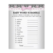 Tjej Baby Shower Spel Ord Förvrängning Rim Quiz