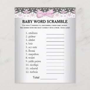 Tjej Baby Shower Spel Ord Förvrängning Rim Quiz