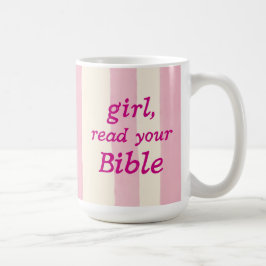 Tjej Bibelläsning Rosa Söt Tro Typografi Kaffemugg
