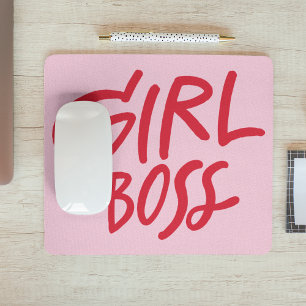 Tjej Boss Fet Stil Röda & Rosa Feminina Musmatta