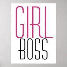 Tjej Boss Typografi Rosa Svart