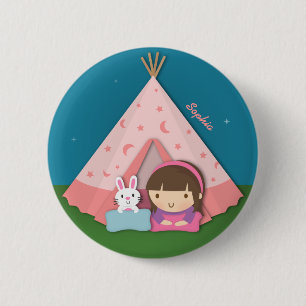 Tjej camping Tält Kanin Tee Knapp