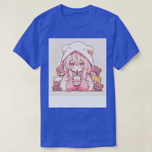 tjej dricker kaffe 1 t shirt (Design framsida)