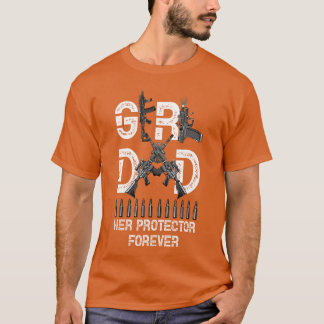 Tjej en pappa hennes beskyddare för alltid pappa t shirt