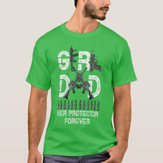 Tjej en pappa hennes beskyddare för alltid pappa t shirt