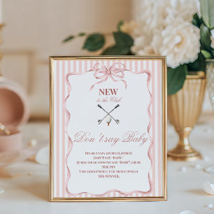 Tjej från landet på ny krog Golf Baby Shower Lek Poster