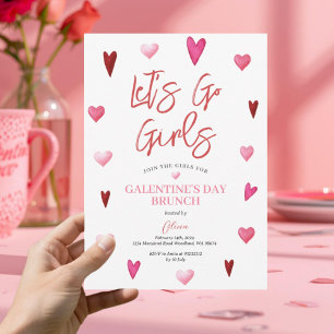 Tjej Galentine's dagfest Brunch Middag Alla hjärta Inbjudningar
