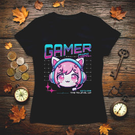 Tjej-gammare Katt T-Shirt