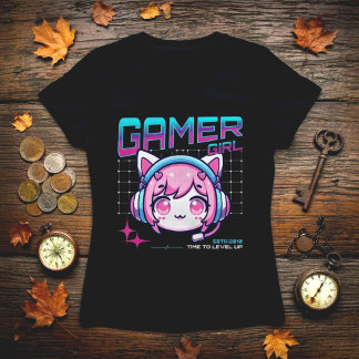 Tjej-gammare Katt T-Shirt