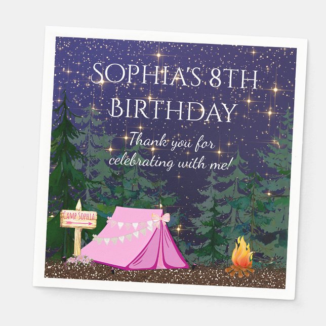 Tjej Glamping Camping  Pappersservett (Skapare uppladdad)
