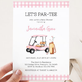 Tjej Golf Baby Shower Inbjudningar