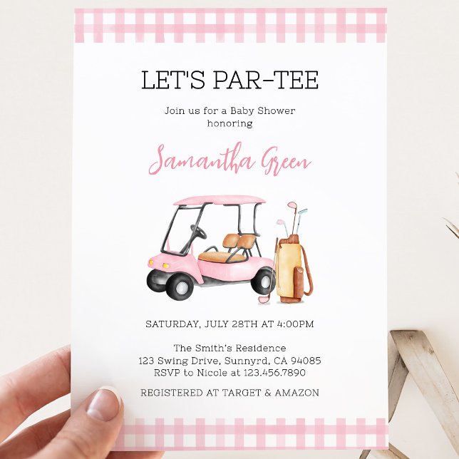 Tjej Golf Baby Shower Inbjudningar (Skapare uppladdad)