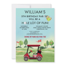 Tjej-golf tema 5-års födelsedags Par-Tee