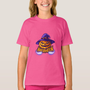 Tjej Halloween läskig Jack O 'Lantern T Shirt