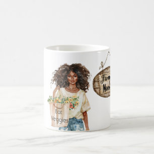 Tjej Hatt T Shirts Ät Grönsaker Väska Kaffemugg