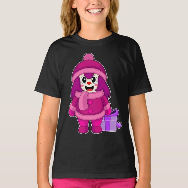 Tjej jul vinter t shirt (Framsida)