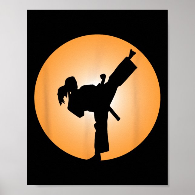 Tjej kampsport t-shirt  poster (Framsidan)