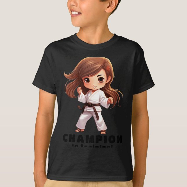 Tjej karate kampsport t-shirt  (Framsida)