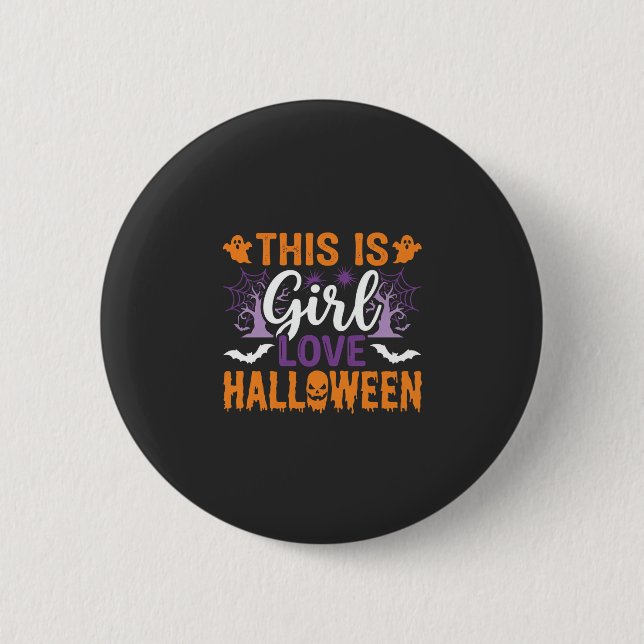 Tjej kärlek Halloween spökdesign_1 Knapp (Framsida)