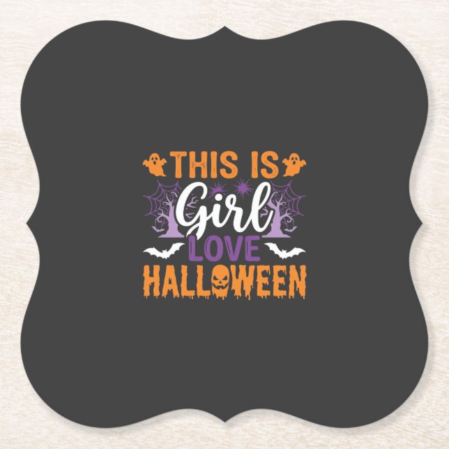Tjej kärlek Halloween spökdesign_1 Underlägg Papper (Framsida)
