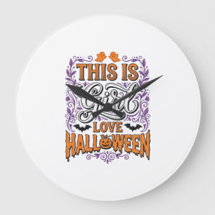 Tjej kärlek Halloween Vintage Söt Spöklik Tröja De Stor Klocka