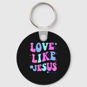 Tjej kärlek som Jesus Söt kristen tonåring Kvinna Nyckelring