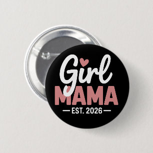Tjej mamma Est 2026 Graviditetsavslöjande Ny mamma Knapp