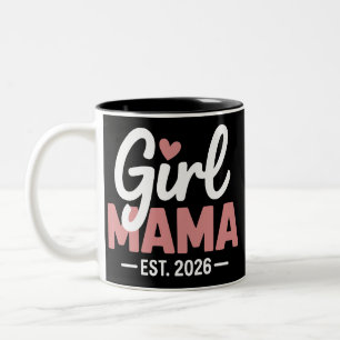 Tjej mamma Est 2026 Graviditetsavslöjande Ny mamma Två-Tonad Mugg