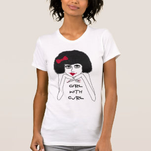 Tjej med lockigt hår Kvinnors T-shirt
