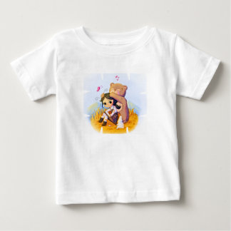 Tjej och björn T-shirt för småbarn