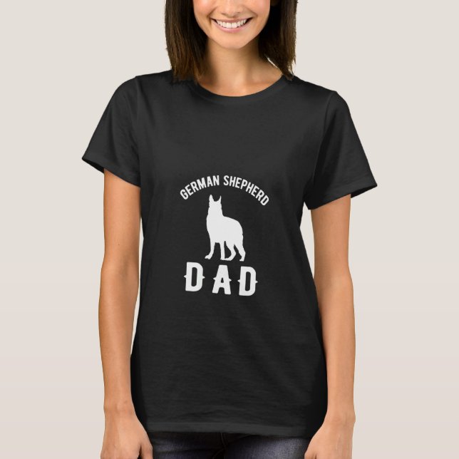 Tjej Pappa Tysk Shepherd T Shirt (Framsida)