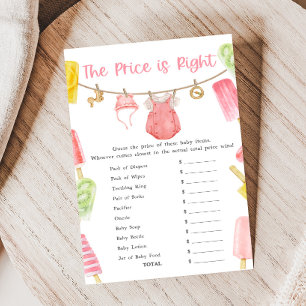 Tjej Popsicle Baby Shower The Price is Right Lek