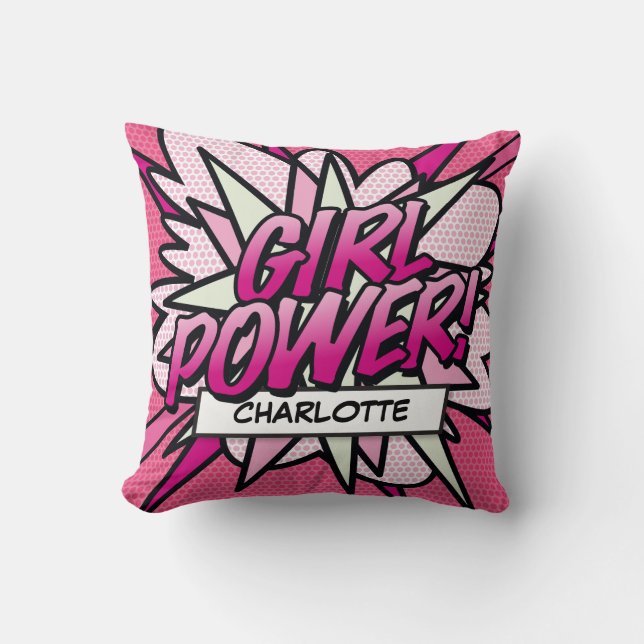TJEJ POWER Kul Retro Serietidning Pop Art Kudde (Framsida)