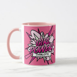TJEJ POWER Namn Rolig Retro Serietidning Popkonst Mugg