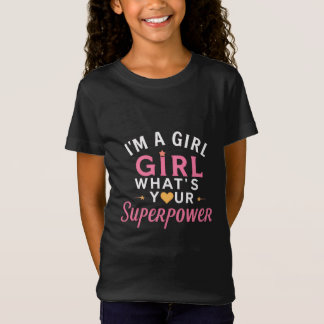 Tjej Power Superhjälte Söt Feminist Tecknad Design T Shirt