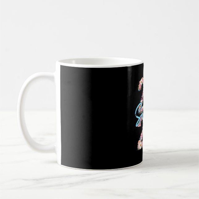 Tjej senior 2027 klass 2027 blommig blomma kaffemugg (Vänster)