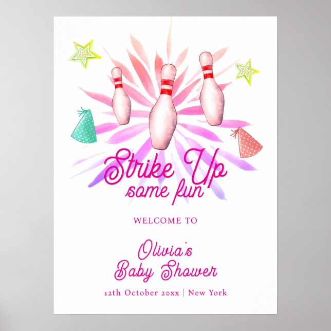 Tjej Slå Till Kägelbarnsöl Välkommen Poster (Framsidan)