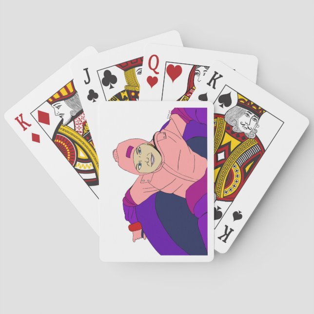 Tjej snöslädar casinokort (Baksidan)