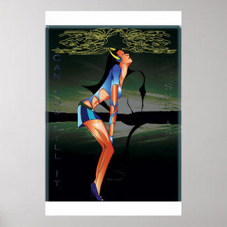 tjej som fyller musiken poster