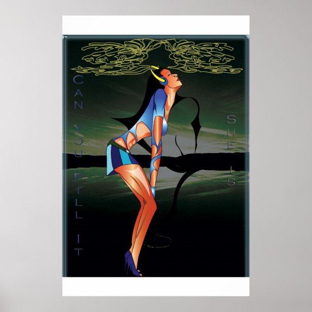 tjej som fyller musiken poster (Framsidan)