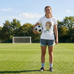 Tjej som spelar fotboll söta barn sport t shirt