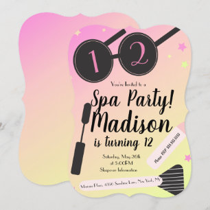 Tjej Spa Födelsedagsfest Smink Pyjamasparty Inbjudningar