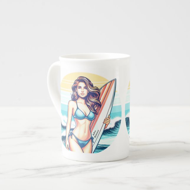 Tjej Sport & Surfing Benporslin Mugg (Framsida vänster)