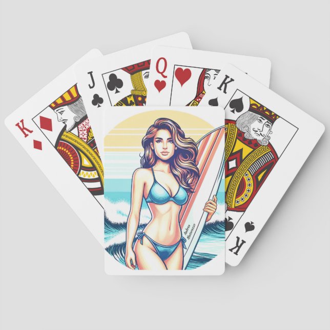 Tjej Sport & Surfing Casinokort (Baksidan)