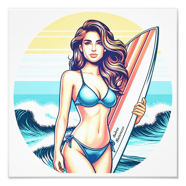Tjej Sport & Surfing Fototryck (Framsidan)