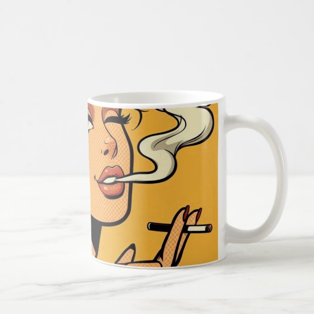 Tjej Stoner | Serietidnings popkonst | Rökande äls Kaffemugg (Höger)